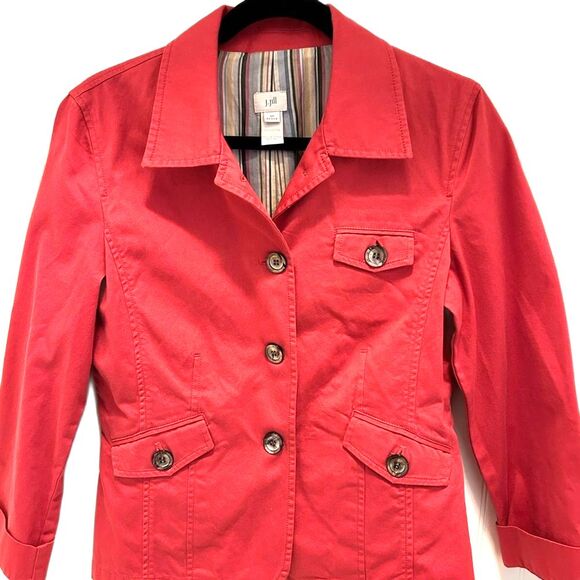 J. JILL Women's Salmon Red Jacket - Size Small Petite - Picture 2 of 4